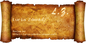 Luria Zdenkó névjegykártya